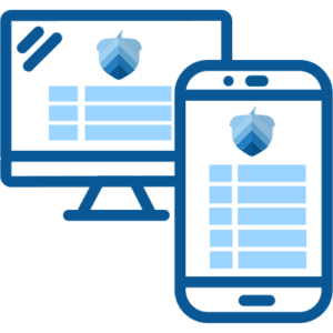 Concept of data sharing across desktop and mobile platforms.