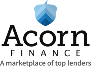 Joist Acorn Finance&apos;s logo features a stylized acorn and tagline.