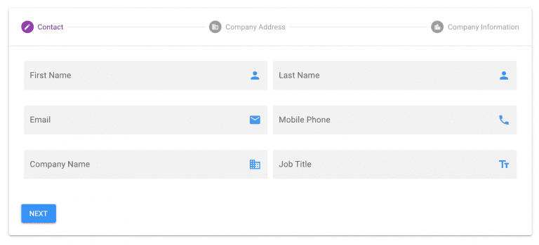 Acorn Finance&apos;s contact form user interface requires personal, company info.