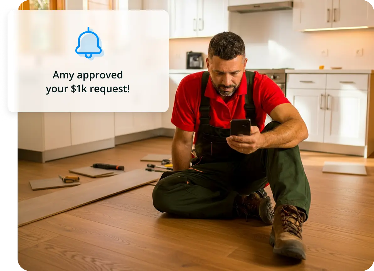 carpenter-requesting-funds Carpenter requesting $1k from a customer.